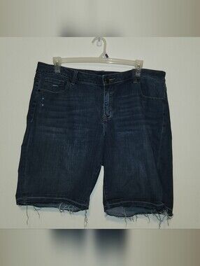 Dark Wash Denim Shorts. Lane Bryant 20 Bermuda Distressed